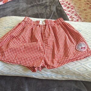 Red Checkered Women's Shorts